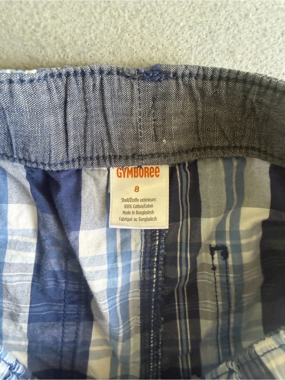 Gymboree Short Plaid Drawstring Waist Sz 8 Boys Pockets